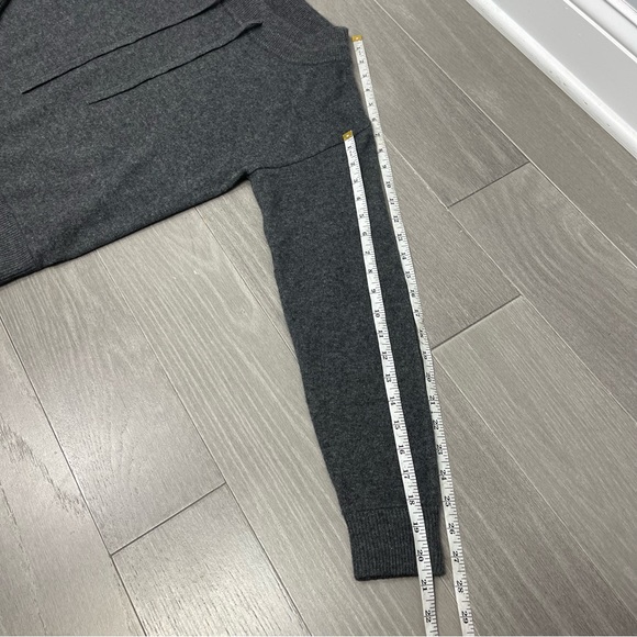 Minnie Rose 100% Cashmere Boat Neck Sweater with Drawstring F72113C21 Gray M - Picture 13 of 14